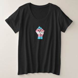 Trans Pride Fist Design für Gleichheit Große Größe T-Shirt