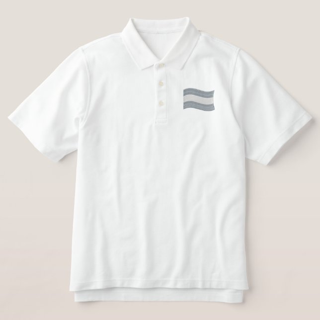 Trans Pride Flag besticktes Polo-Shirt (Design Vorderseite)