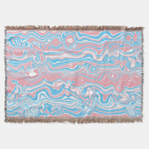 Trans Pride Flag Trippy Boho Groovy Wavy Streifen Decke