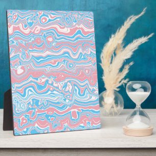 Trans Pride Flag Trippy Boho Groovy Wavy Streifen Fotoplatte