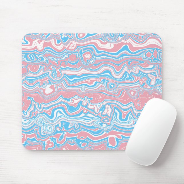 Trans Pride Flag Trippy Boho Groovy Wavy Streifen Mousepad (Mit Mouse)