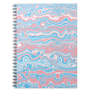 Trans Pride Flag Trippy Boho Groovy Wavy Streifen Notizblock