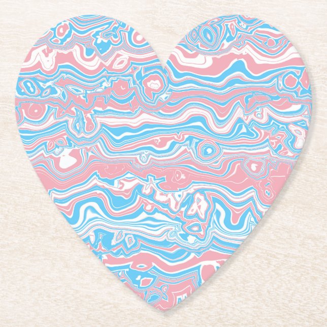 Trans Pride Flag Trippy Boho Groovy Wavy Streifen Untersetzer (Vorderseite)