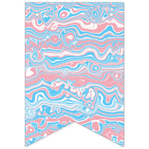 Trans Pride Flag Trippy Boho Groovy Wavy Streifen Wimpelkette