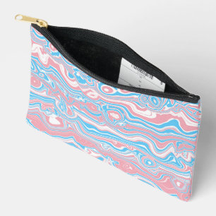 Trans Pride Flag Trippy Boho Groovy Wavy Streifen Zubehörtasche