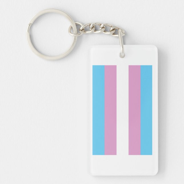 Trans Pride Flagge Schlüsselanhänger (Vorderseite)
