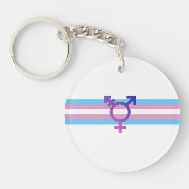 Trans Pride-Flagge Schlüsselanhänger (Vorderseite)