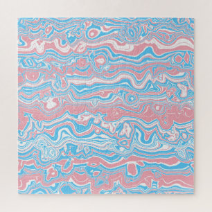 Trans Pride-Flagge Trippy Boho Groovy Wellenförmig