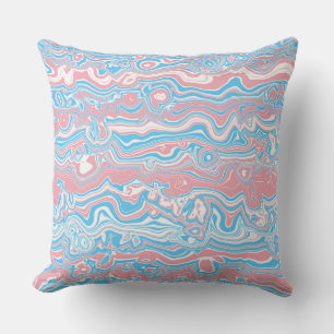 Trans Pride-Flagge Trippy Boho Groovy Wellenförmig Kissen