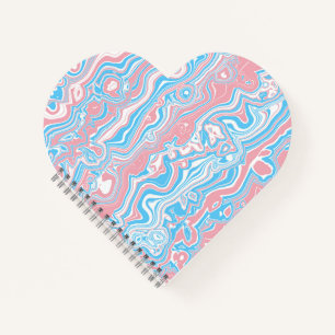 Trans Pride-Flagge Trippy Boho Groovy Wellenförmig Notizbuch