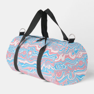 Trans Pride-Flagge Trippy Boho Groovy Wellenstreif Duffle Bag