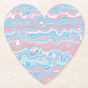 Trans Pride-Flagge Trippy Boho Groovy Wellenstreif Untersetzer