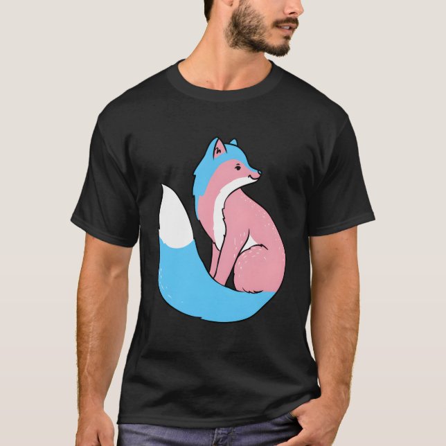 Trans Pride Fox Transgender-Geschenk T-Shirt (Vorderseite)