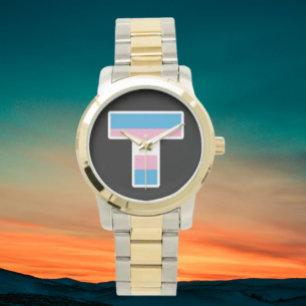 Trans Pride Hauptstadt-T-Übergrößen-Armband mit zw Armbanduhr