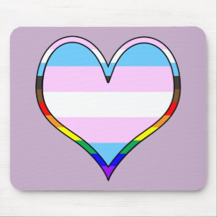 Trans Pride Heart Mousepad