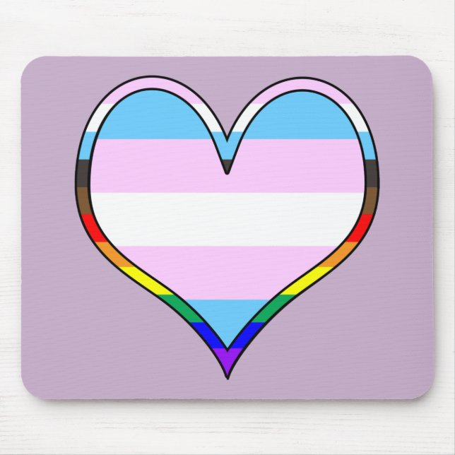 Trans Pride Heart Mousepad (Vorne)