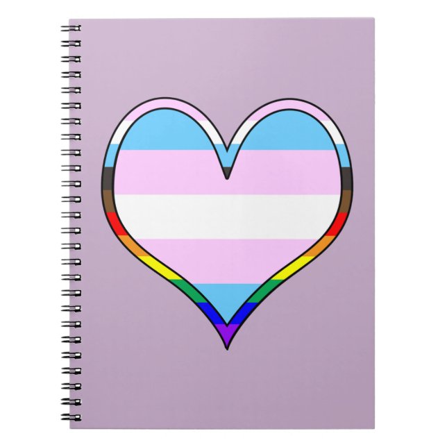 Trans Pride Heart Notebook Notizblock (Vorderseite)