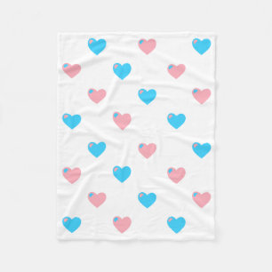 Trans Pride Hearts Fleece Blanket