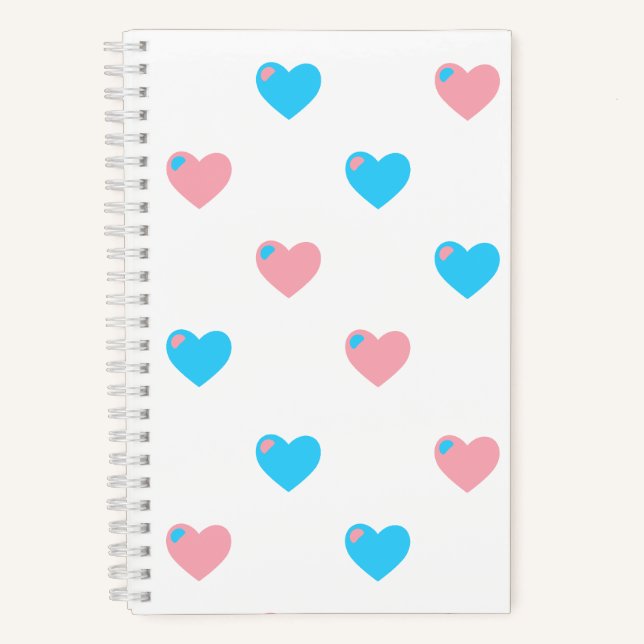 Trans Pride Hearts Notebook Notizbuch (Vorderseite)