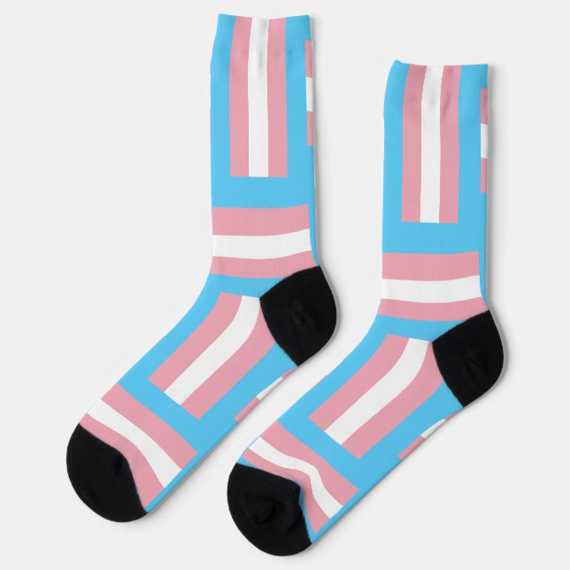 Trans Pride Inspirierte Crew Socken (Linkes Detail)