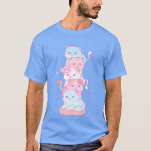 Trans Pride LGBT Kawaii Niedliches Kat-Pile-Transg T-Shirt