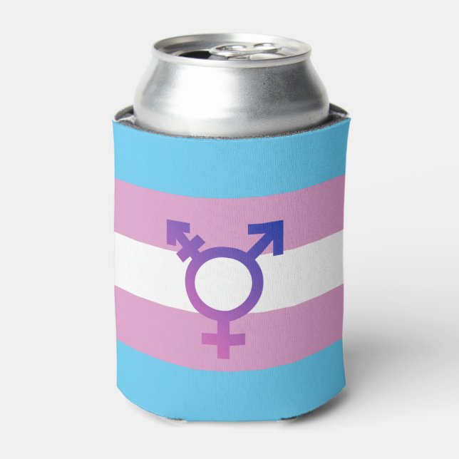 Trans-Pride-Markierung Dosenkühler (Kanne Vorderseite)