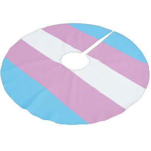 Trans-Pride-Markierung Polyester Weihnachtsbaumdecke