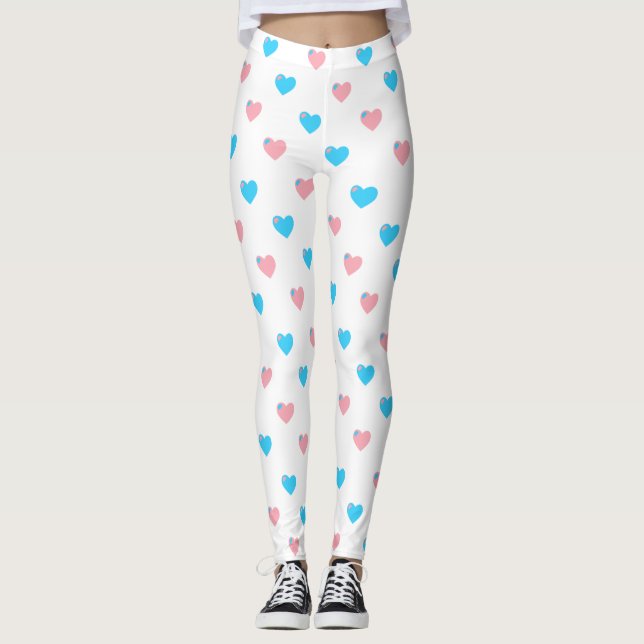 Trans Pride Medium Hearts Leggings (Vorderseite)