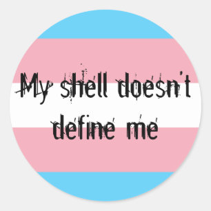 "Trans Pride" Meine Muschel definiert mich nicht a Runder Aufkleber