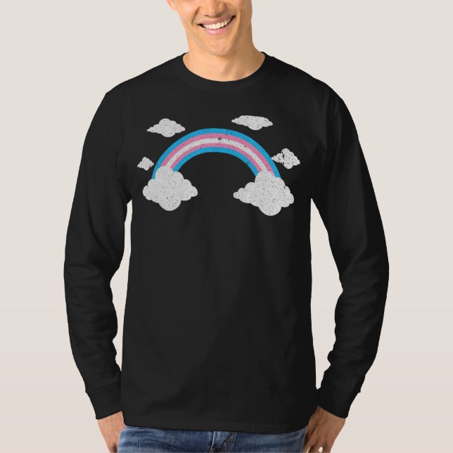 Trans Pride Monat Lgbtq Transsexuelle Flagge Regen T-Shirt (Vorderseite)