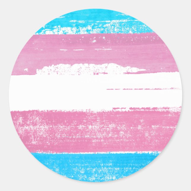 Trans Pride Paint Runder Aufkleber (Vorderseite)