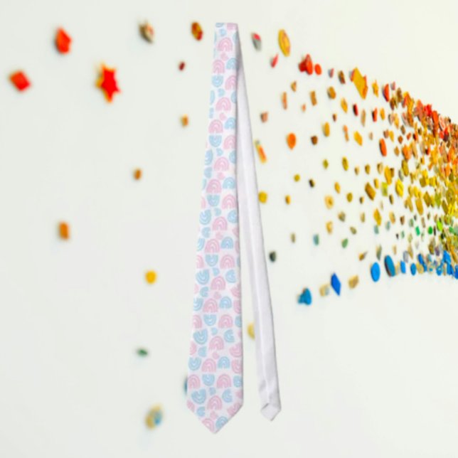 Trans Pride Rainbow Elegance Necktie Krawatte (Von Creator hochgeladen)