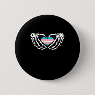 Trans Pride Skeleton Halloween Transgender Goth He Button