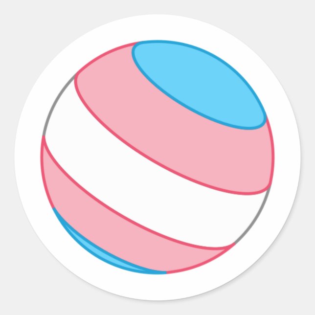 Trans Pride Sphere Runder Aufkleber (Vorderseite)