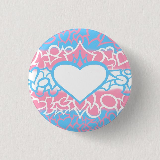 Trans Pride Squiggle Button (Vorderseite)