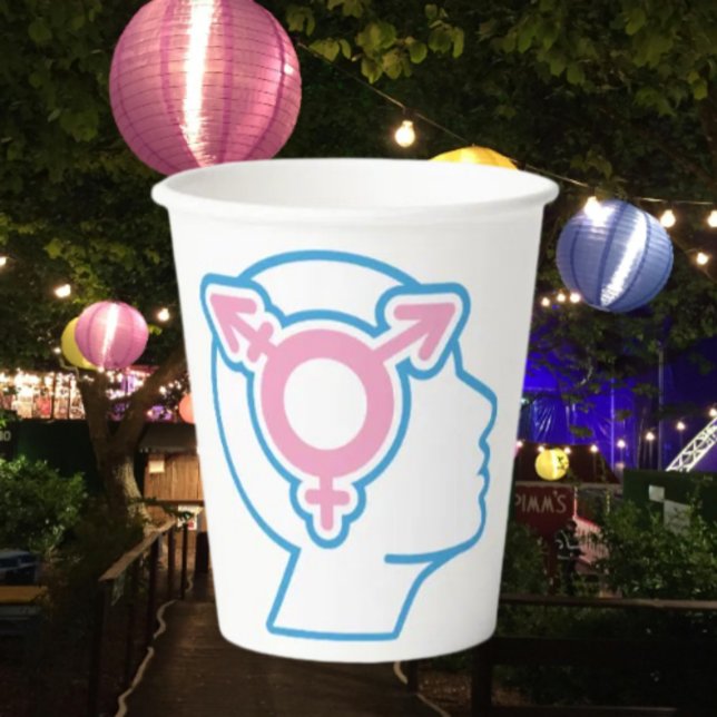 Trans Pride Symbol Papiertassen Pappbecher (Von Creator hochgeladen)