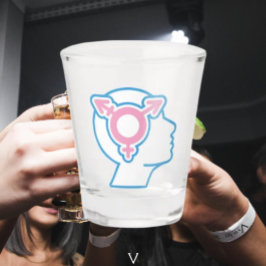 Trans Pride Symbol Shot Glass Schnapsglas