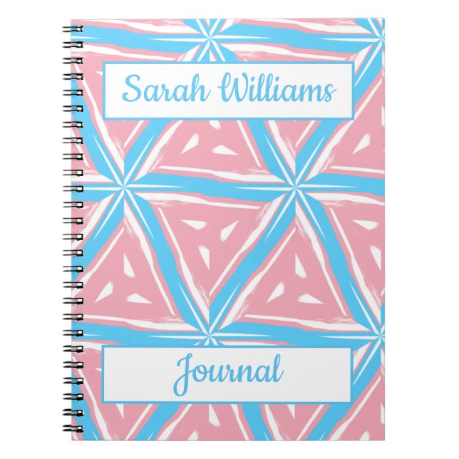 Trans Pride Triangle Muster Spiral Notebook Notizblock (Vorderseite)