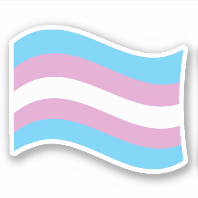 Trans Pride Wavy Flag Aufkleber (Vorderseite)