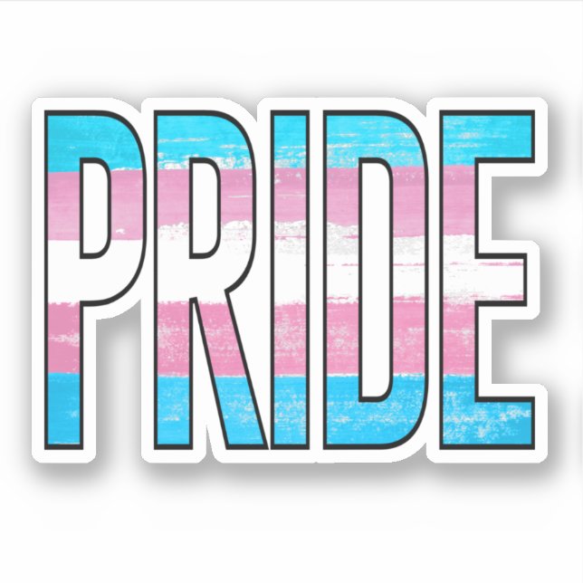 Trans Pride Word Aufkleber (Vorderseite)