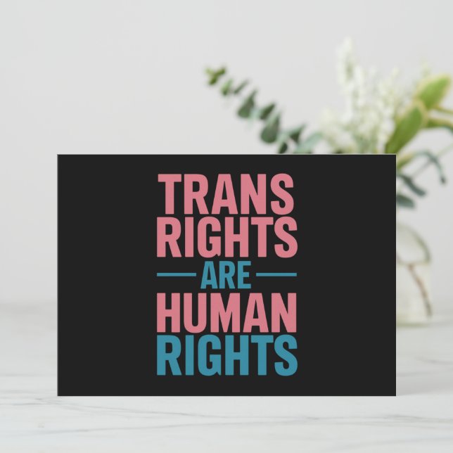Trans Recht sind Menschenrechte Transgender-Stolz Einladung (Stehend Vorderseite)