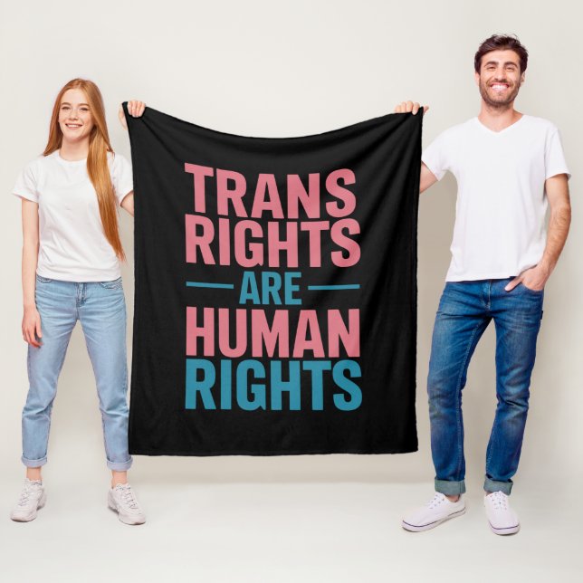 Trans Recht sind Menschenrechte Transgender-Stolz Fleecedecke (Beispiel)