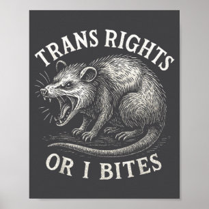 Trans Rechte Oder Ich Beiß Funny Transgender Ssum  Poster