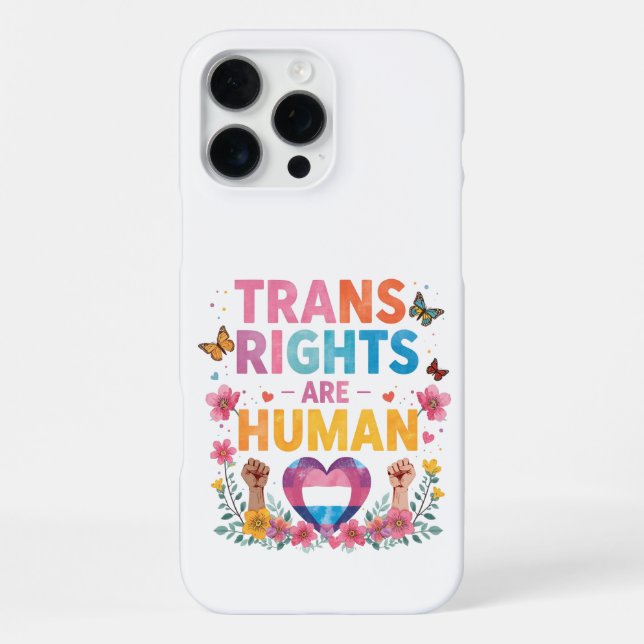 Trans-Rechte sind Menschenrechte Design iPhone 16 Pro Max Hülle (Rückseite)