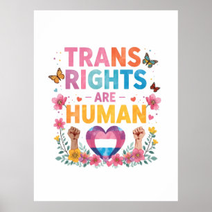 Trans-Rechte sind Menschenrechte Design LGBTQ+ Poster
