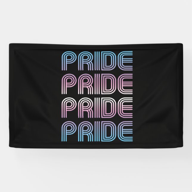 Trans Retro Pride Buchstaben Banner (Horizontal)