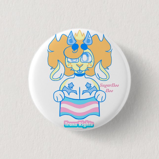 Trans Rights Abzeichen Button (Vorderseite)