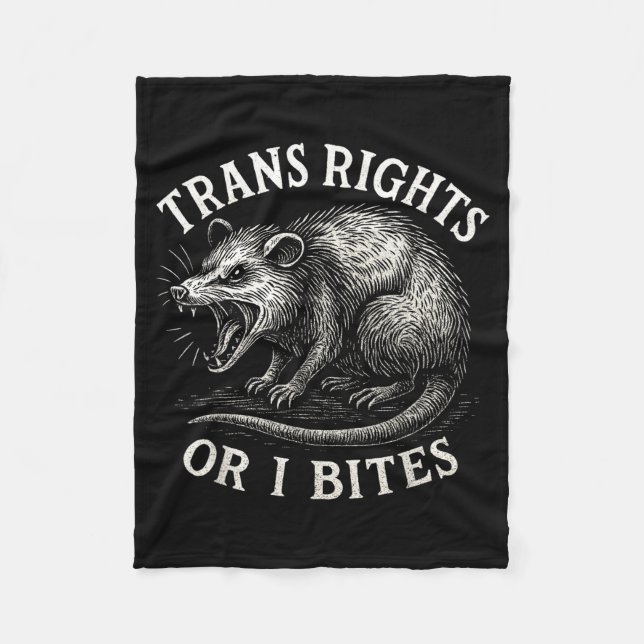 Trans Rights Or I Bites Funny Transgender Ssum Lgb Fleecedecke (Vorderseite)