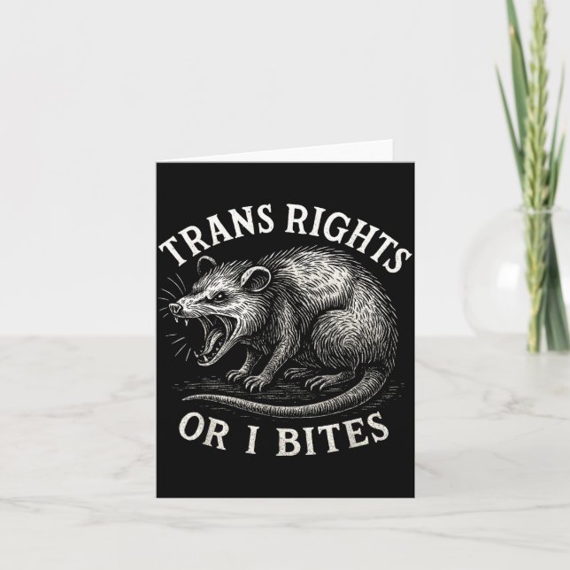 Trans Rights Or I Bites Funny Transgender Ssum Lgb Karte (Vorderseite)