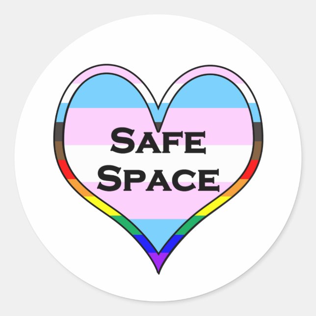 Trans Safe Space Classic Round Aufkleber (Vorderseite)